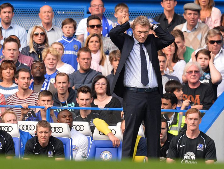 David Moyes stýrði sínum síðasta leik með Everton í gær.