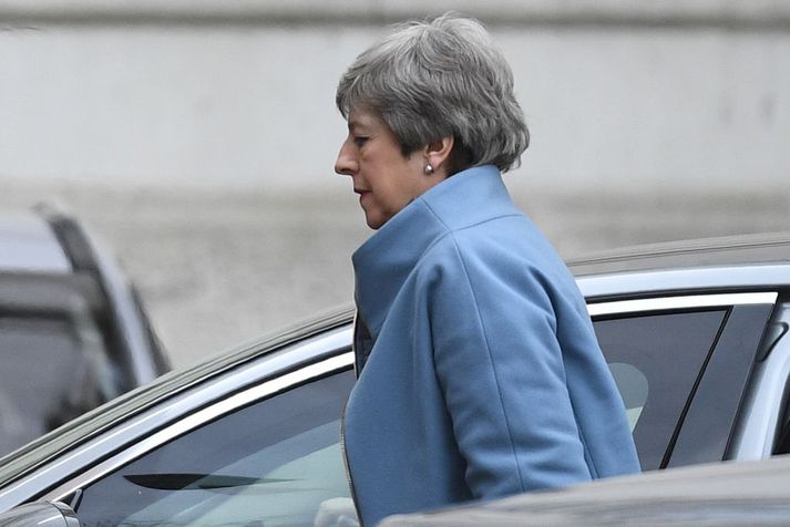 Theresa May, forsætisráðherra Bretlands, hefur átt í vandræðum með að fá útgöngusáttmálann samþykktan í breska þinginu.