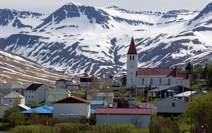 Frá Siglufirði, þar sem bandaríski ferðamaðurinn dvelur núna. 