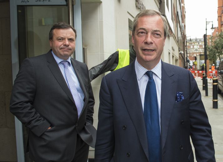 Arron Banks og Nigel Farage.