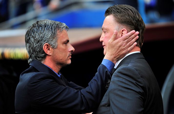 José Mourinho og Louis van Gaal þekkjast vel.