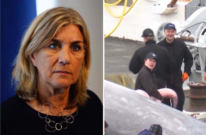 Hanna Katrín var ekki hrifin af hegðun starfsmanna Hvals hf.