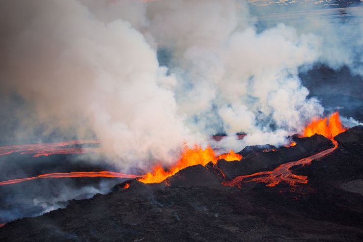 Three non-glacial eruptions have occured. The first mini-eruption in Holuhraun, the second eruption which is still going strong, and a fissure further south which has now stopped.