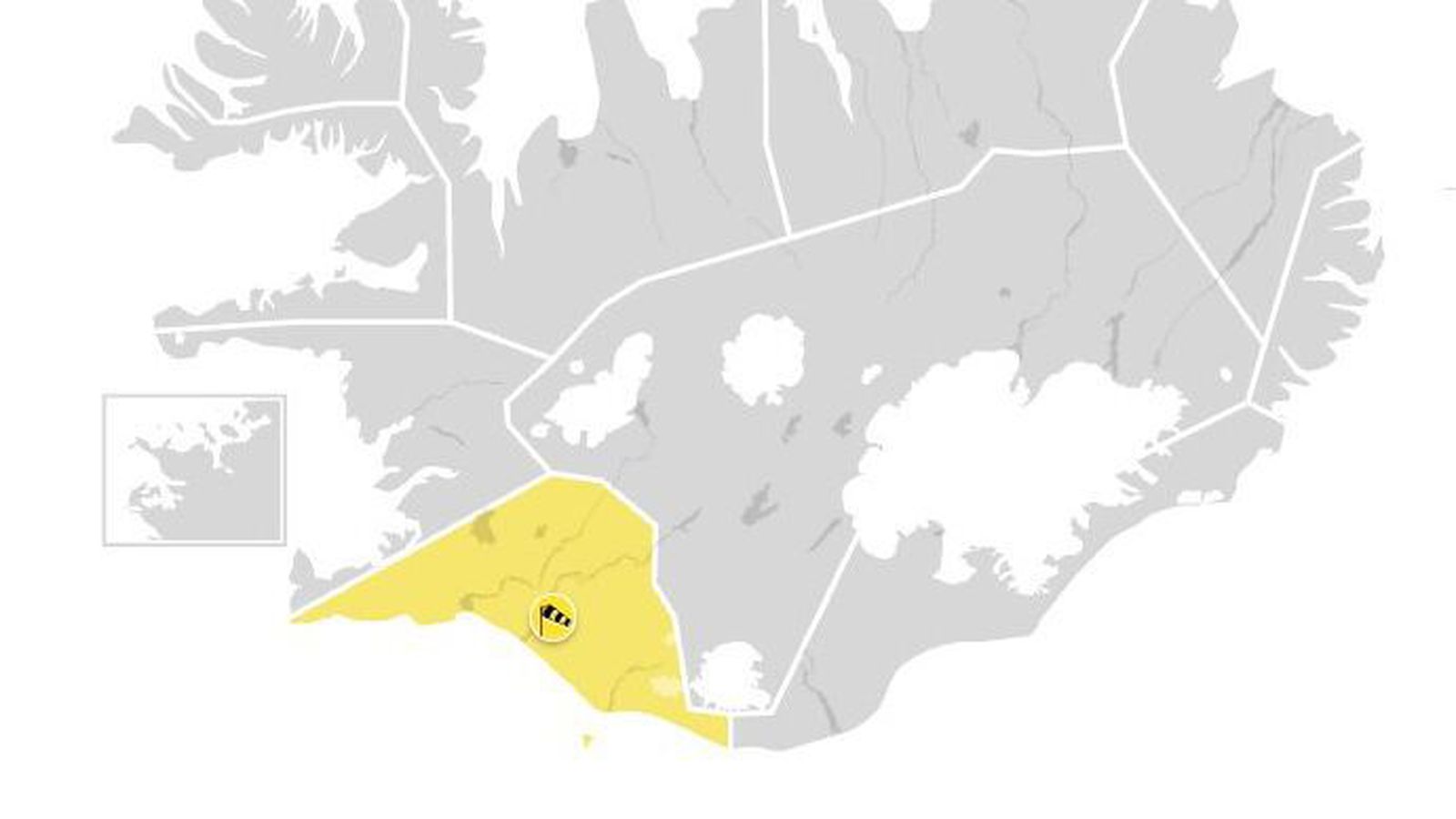 Sú gula spókar sig á Suður­landi á morgun