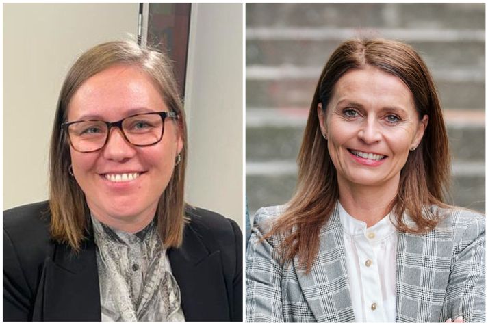 Sigrún Ólöf Ingólfsdóttir, skólastjóri Hörðuvallaskóla, og Ásdís Kristjánsdóttir, bæjarstjóri Kópavogs.