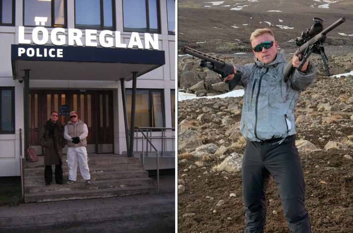Gummi lenti í vandræðum vegna myndbirtinga af sér með byssur og hóaði í Villa Vill. 