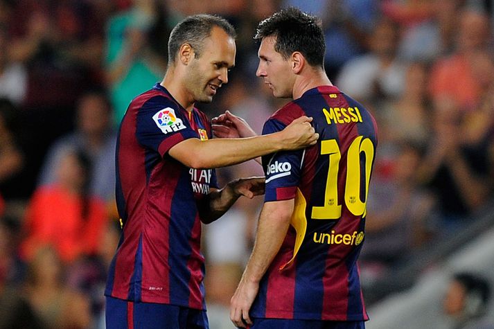 Andres Iniesta og Lionel Messi.