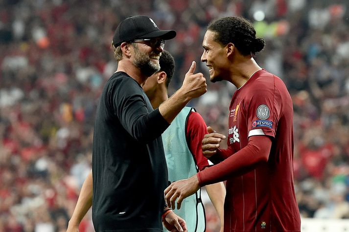 Virgil van Dijk og Jürgen Klopp.