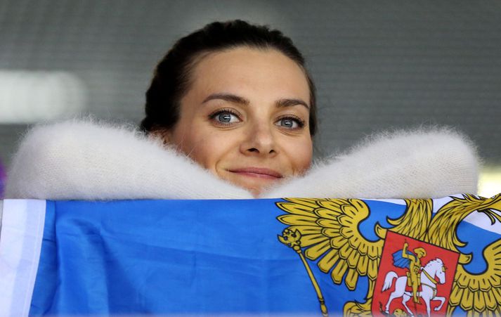 Yelena Isinbayeva mætti til Ríó en þurfti að sætta sig við að vera bara í stúkunni.