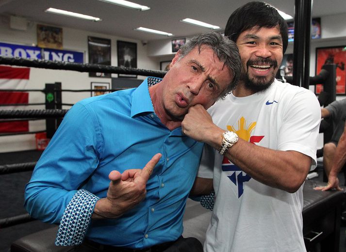 Stallone og Pacquiao á góðri stund.