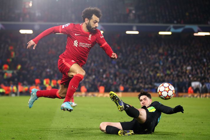 Mohamed Salah fékk tækifæri til að skora fyrir Liverpool í kvöld, en liðið er á leið í átta liða úrslit Meistaradeildarinnar þrátt fyrir tap.