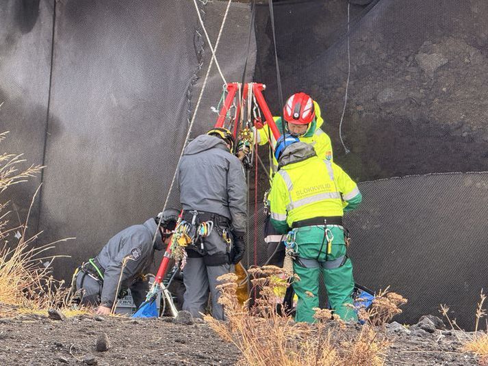 Leitin stóð yfir í rúmar sjö klukkustundir í dag. 