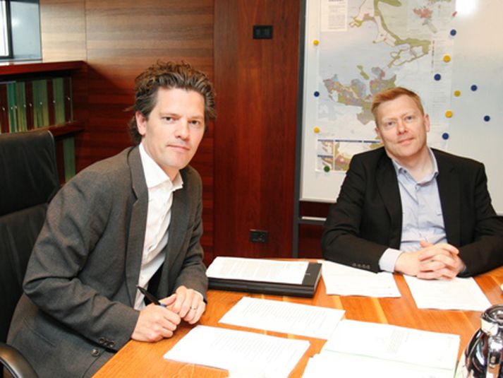 Forystumenn meirihlutaflokkanna, Dagur B. Eggertsson og Jón Gnarr.