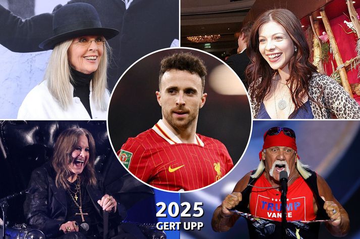 Diane Keaton, Michelle Trachtenberg, Diogo Jota, Ozzy Osbourne og Hulk Hogan eru í hópi þeirra sem féllu frá á árinu.