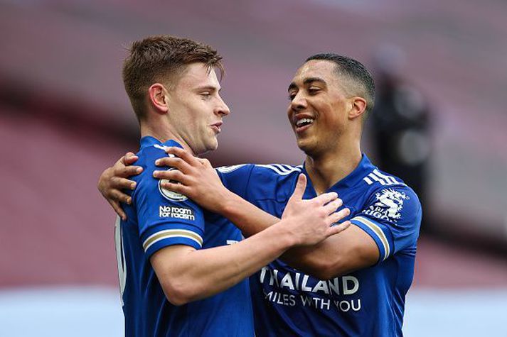 Harvey Barnes hefur verið einn lykilmaður í góðu gengi Leicester að undanförnu. Hann skoraði eitt og lagði upp annað í dag.