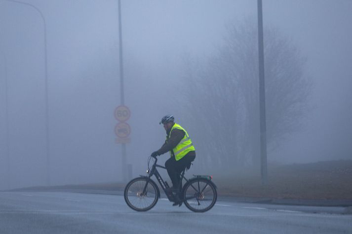 Sumir hjóla allan ársins hring í Reykjavík. 