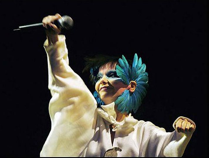 Björk Guðmundsdóttir átti lokatónana á Hróarskeldu árið 2003.
