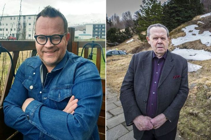 Ásgeir Ólafsson Lie (t.v.) vill að frambjóðendur og þingmaður Flokks fólksins fordæmi grein sem Hjörleifur Hallgríms Herbertsson (t.h.) skrifaði um Kattaframboðið og oddvita þess, Snorra Ásmundsson.