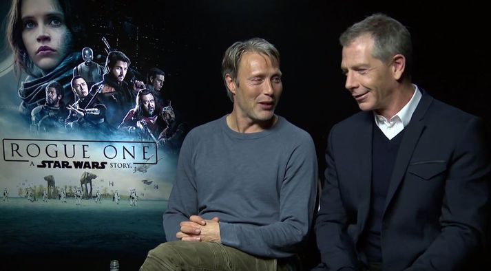 Mads Mikkelsen og Ben Mendelsohn skemmtu sér konunglega á Íslandi.