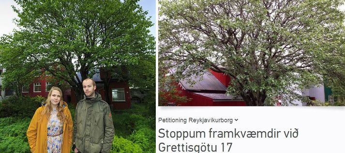 Ylfa Dögg Árnadóttir og Eiríkur Kristinn Júlíusson. Ylfa Dögg hefur hafið undirskriftasöfnun til að mótmæla framkvæmdum vegna fyrirhugaðrar hótelbyggingar milli Laugavegs og Grettisgötu.