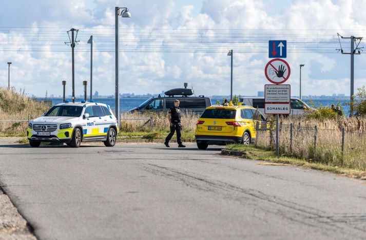 Frá aðgerðum dönsku lögreglunnar við Kastrup flugvöll í fyrradag.
