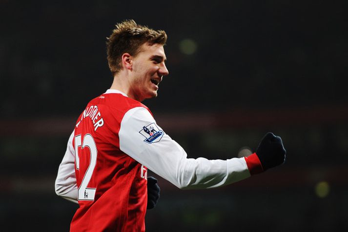 Nicklas Bendtner í leik með Arsenal.
