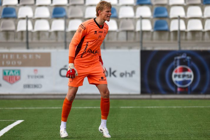 Viktor Freyr Sigurðsson stóð vel sig í marki Fram á síðasta tímabili.