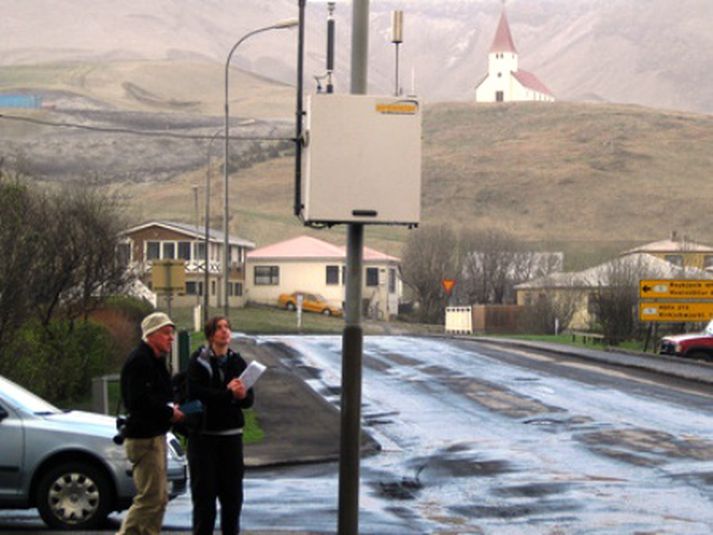 Loftgæðamælistöðin sem var stolið um helgina.