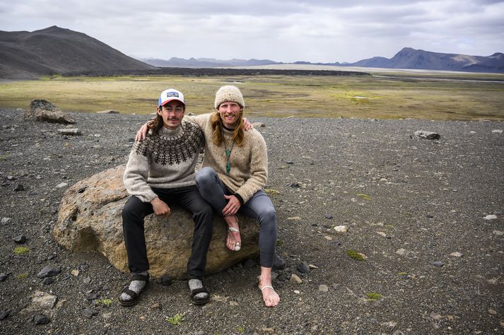 Kristján Helgi Carrasco og Kristinn Birkisson eftir að hafa komist í hann krappan í Kreppu. Þeir komust yfir að lokum.