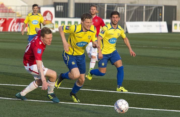 Andri Rúnar Bjarnason í leik gegn Val sem getur orðið meistari í dag.