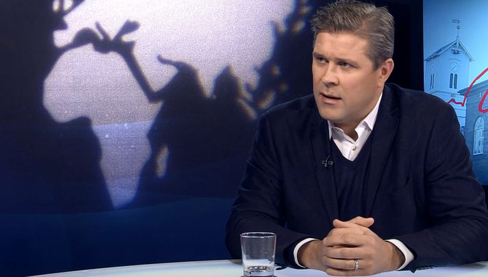 Bjarni Benediktsson fjármálaráðherra í Víglínunni fyrr í dag.