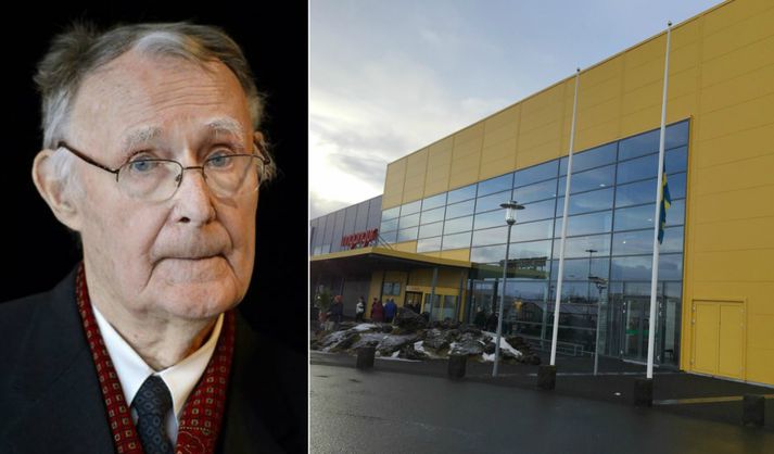 Flaggað var í hálfa stöng við verslun IKEA í Garðabæ í dag til heiður Ingvars Kamprad sem andaðist í gær.