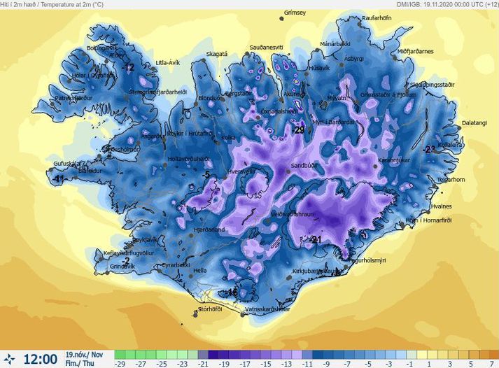 Það verður áfram ansi kalt á landinu í dag en svo fer veður hlýnandi.