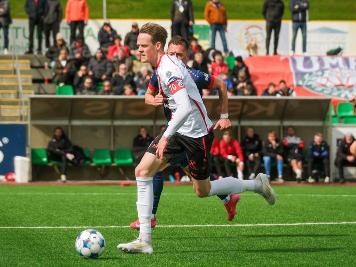 Aron Elí Sævarsson í leik með Mosfellingum fyrr á tímabilinu.