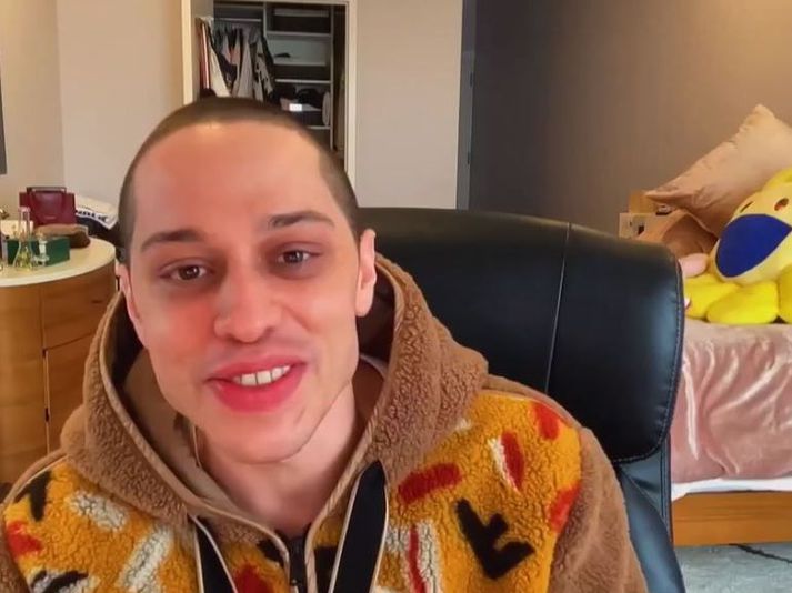 Pete Davidson var í sínu fyrsta viðtali eftir að hann og Kim Kardashian fóru að sjást saman síðasta haust.