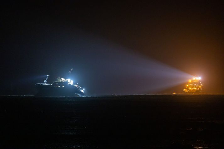 Varðskipið Freyja kom var kallað út í björgunarleiðangur í fyrsta sinn þegar grænlenska fiskiskipið Masilik strandaði við Vatnsleysuströnd á síðasta ári.