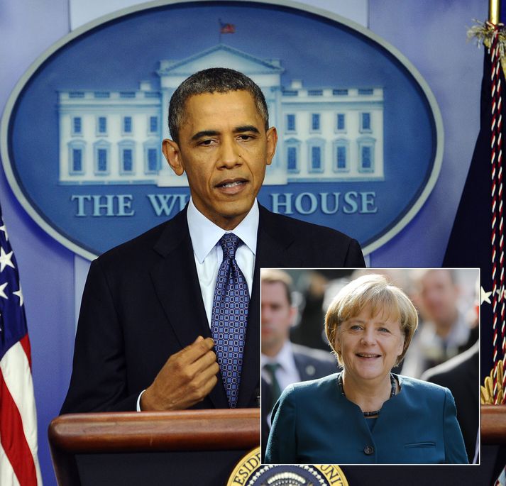Obama hafði áður neitað því að hann hafi vitað um það að samtöl Merkel væru hleruð.