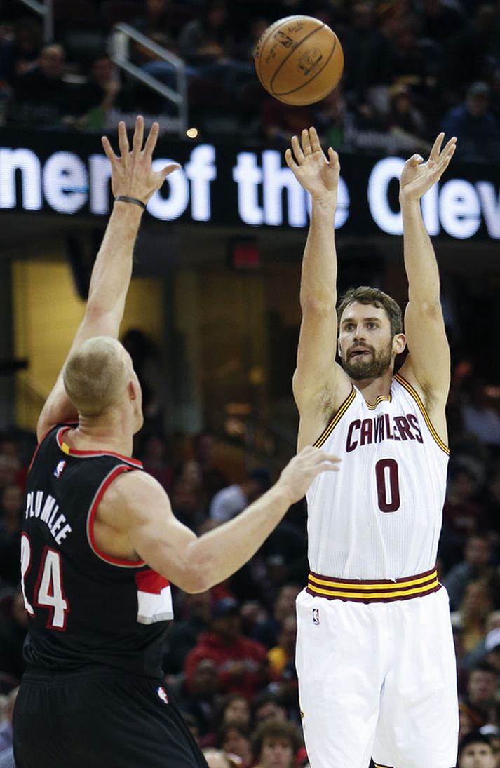 Kevin Love var sjóheitur í nótt.