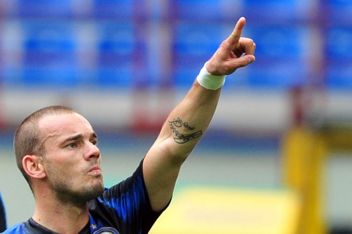 Wesley Sneijder leikur með Inter á Ítalíu.