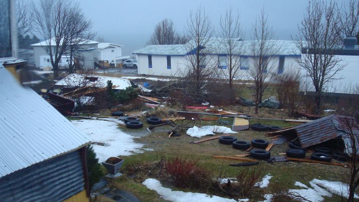 Myndin er tekin eftir óveður á Stöðvarfirði í byrjun febrúar í fyrra. 