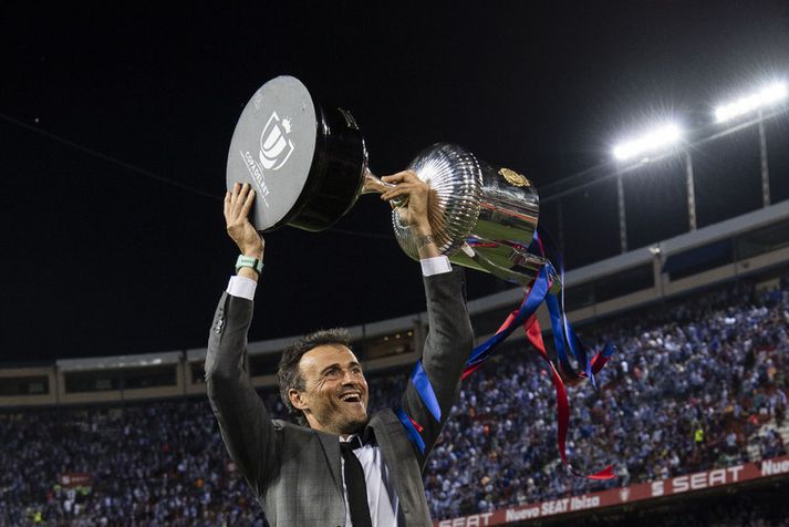 Luis Enrique var sigursæll sem þjálfari Barcelona.