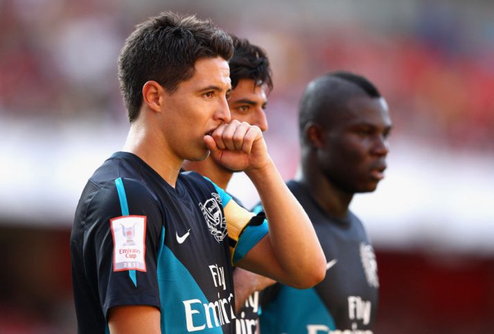 Nasri í leik með Arsenal á undirbúningstímabililnu.