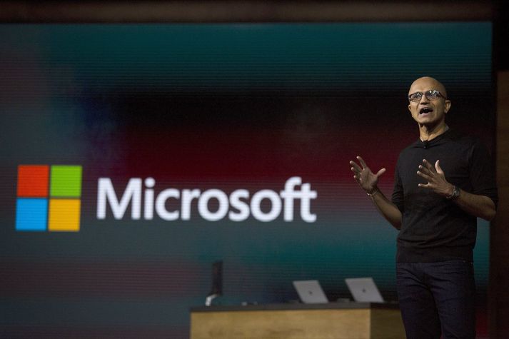 Satya Nadella, forstjóri Microsoft, kynnti helstu nýjungar Microsoft í New York í vikunni.