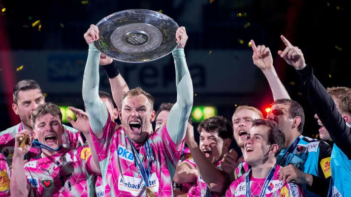 Mathias Gidsel og félagar eru ekki lengur með þýska meistaraskjöldinn í höndunum.