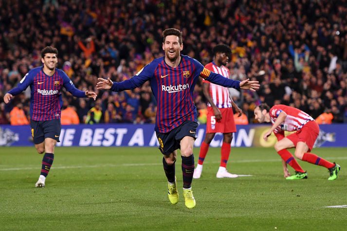 Lionel Messi, fyrirliði Barcelona.