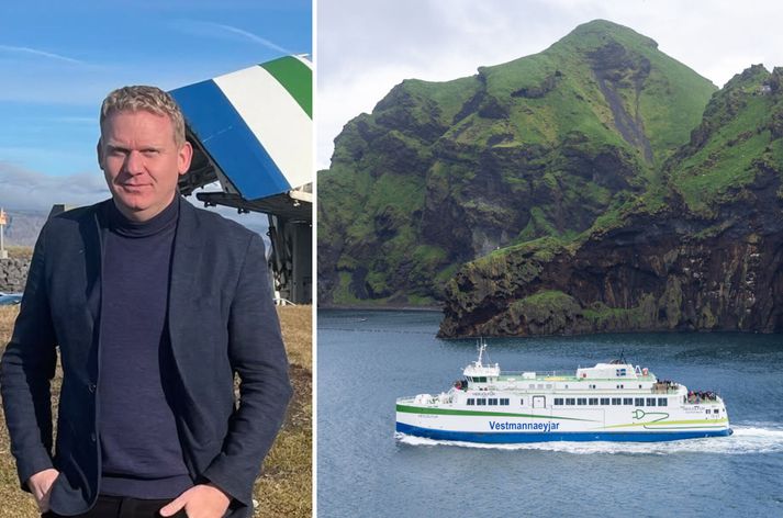 Ólafur Jóhann er framkvæmdastjóri Herjólfs en hér má sjá Herjólf sigla til hafnar í Vestmannaeyjum.