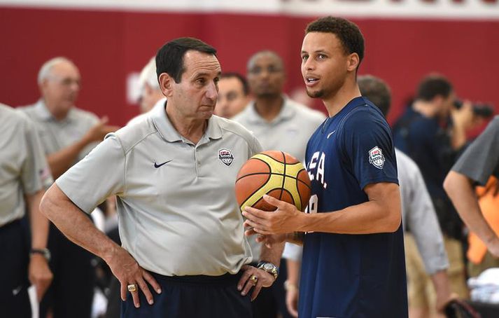 Krzyzewski ásamt Steph Curry.