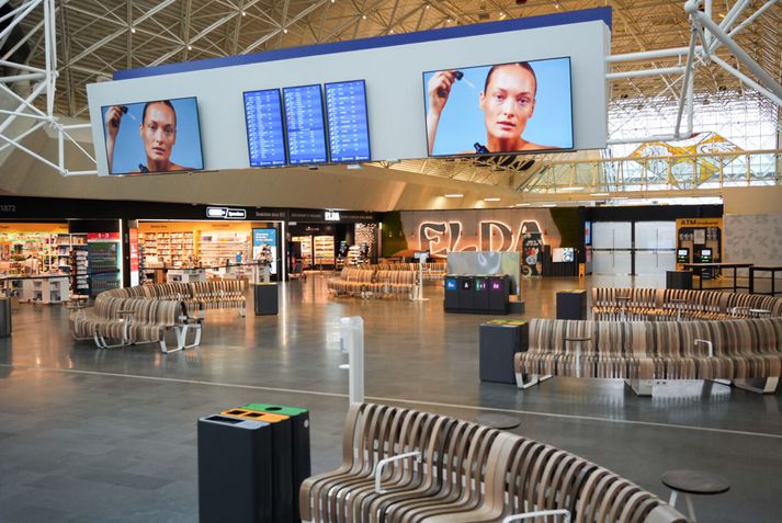 Svona var umhorfs í fríhöfninni í dag. 