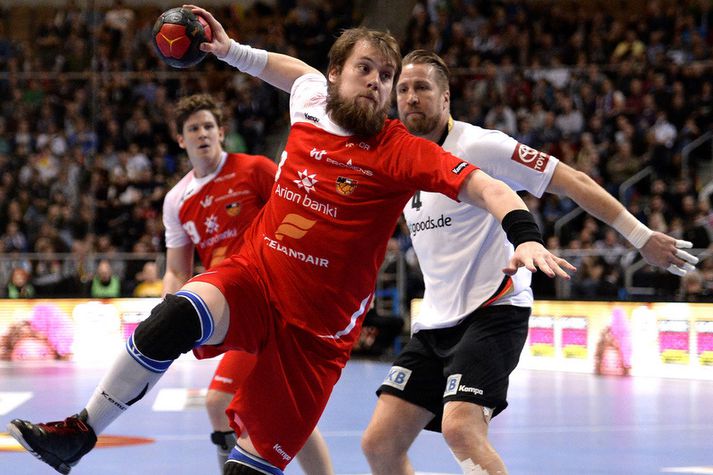 Kári Kristjánsson skoraði fimm mörk fyrir íslenska liðið í kvöld.