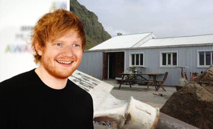 Sheeran skellti í sig steikarsamloku í gær.